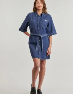 Calvin Klein Jeans - LINEN BOXY BELTED SHIRT DRESS