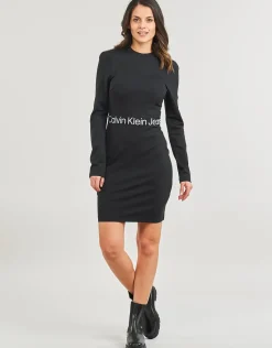Calvin Klein Jeans - LOGO ELASTIC MILANO LS DRESS