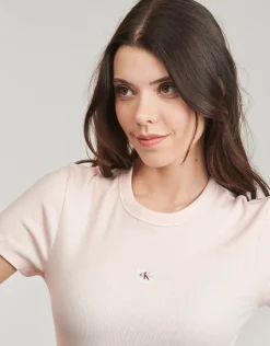 Calvin Klein Jeans - WOVEN LABEL RIB FITTED TEE