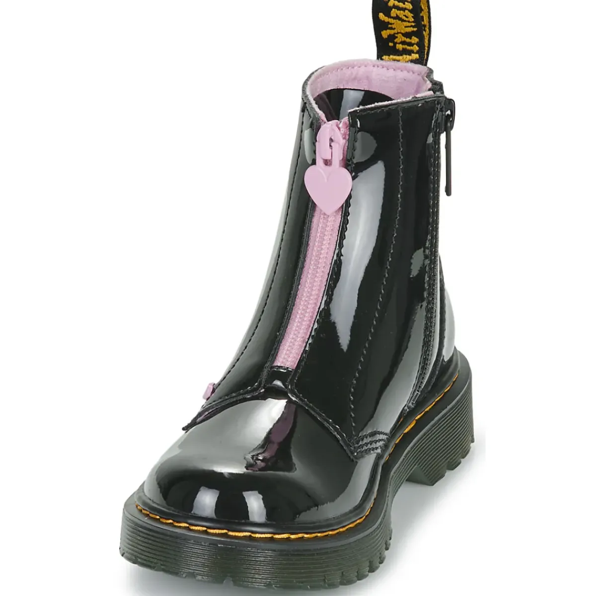 Dr. Martens - Bex Heart Zip Boot J Black Patent Lamper