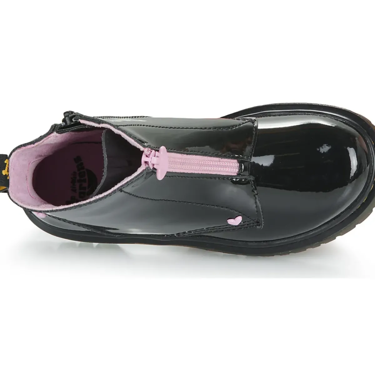 Dr. Martens - Bex Heart Zip Boot J Black Patent Lamper