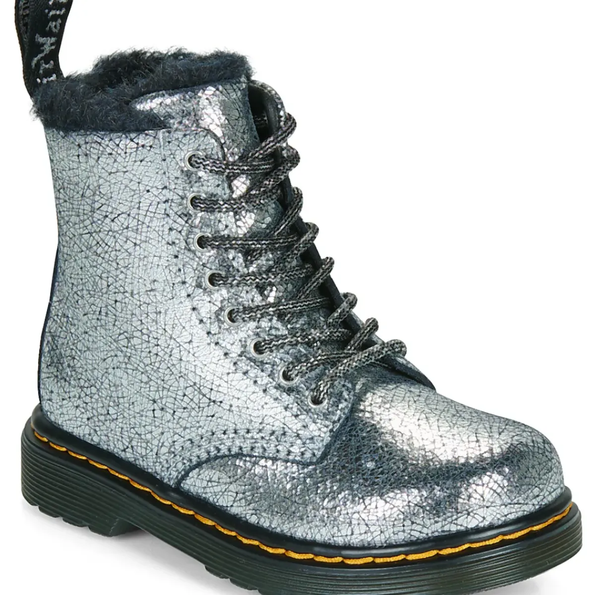 Dr. Martens - Serena T Silver Distressed Foil