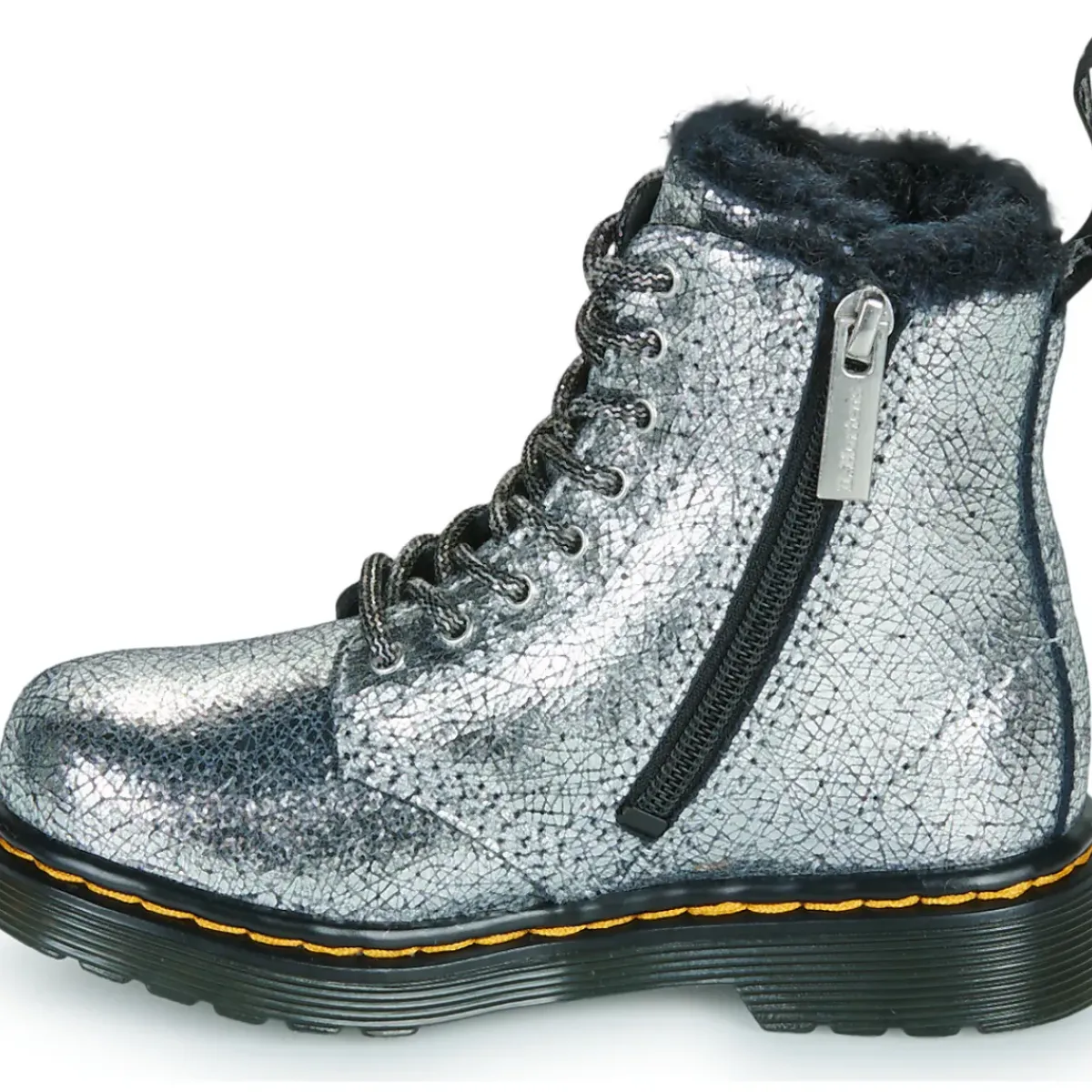 Dr. Martens - Serena T Silver Distressed Foil