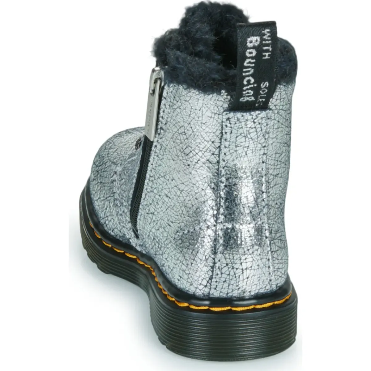 Dr. Martens - Serena T Silver Distressed Foil