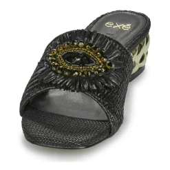 Exé Shoes - KATY-424-RAFFIA-BLACK