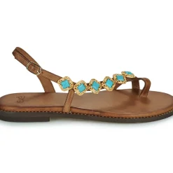 Exé Shoes - 530-MILOS-LEATHER-BROWN-TURQUOISE