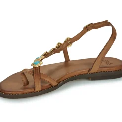 Exé Shoes - 530-MILOS-LEATHER-BROWN-TURQUOISE