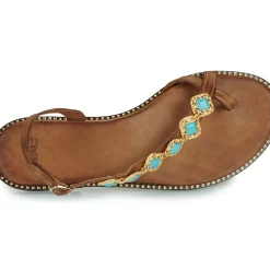 Exé Shoes - 530-MILOS-LEATHER-BROWN-TURQUOISE