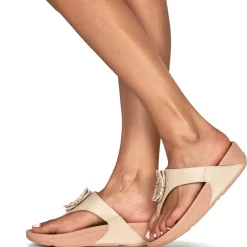 FitFlop - LULU CRYSTAL-CIRCLET LEATHER TOE-POST SANDALS