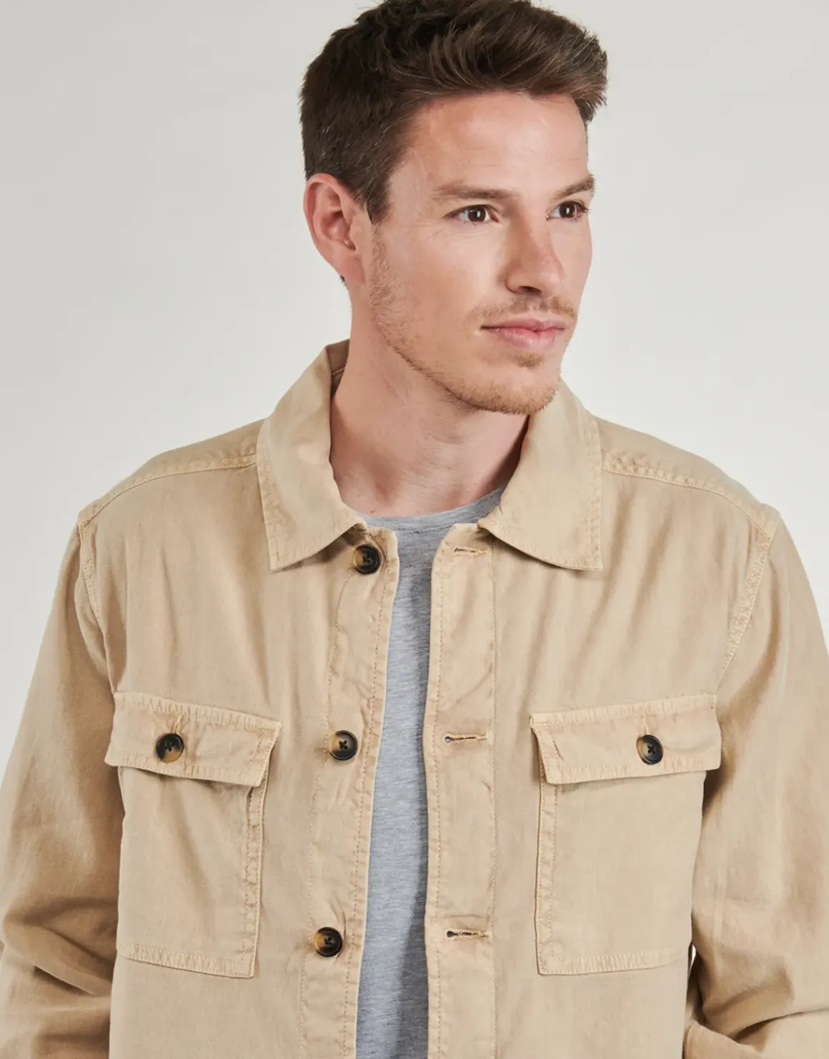 Gant - REG COT/LINEN OVERSHIRT
