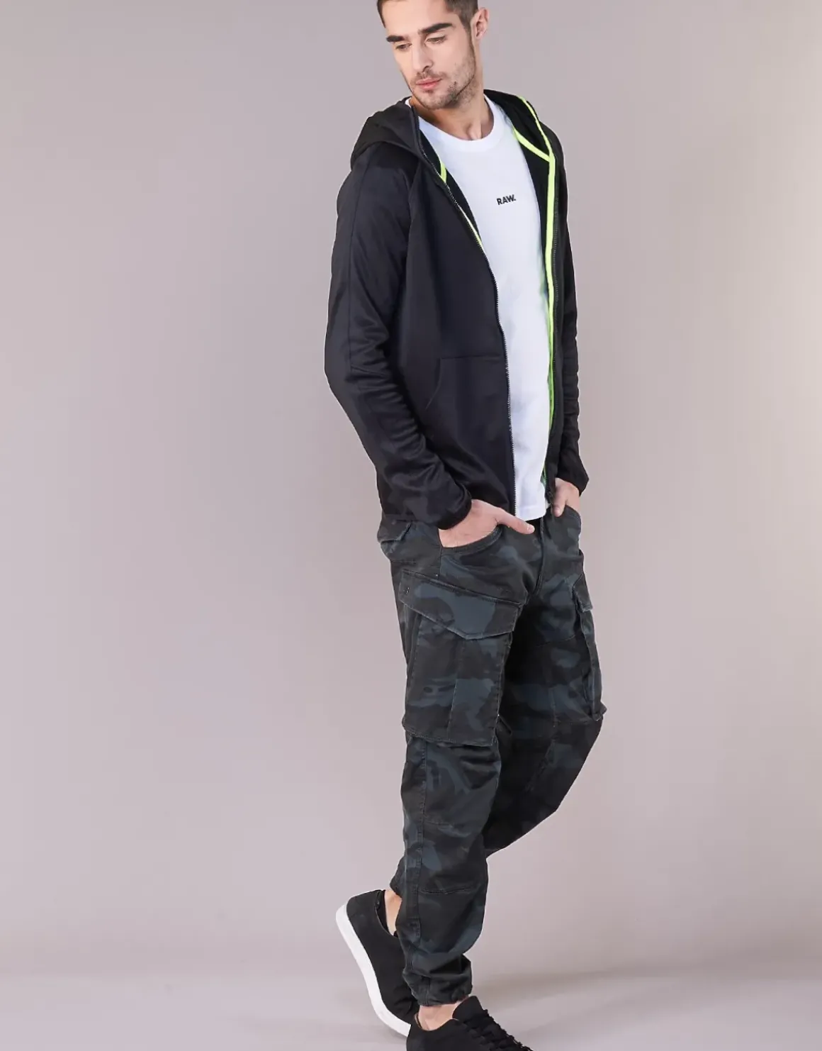 G-Star Raw - STRETT SLIM HOODED ZIP THRU SW L/S
