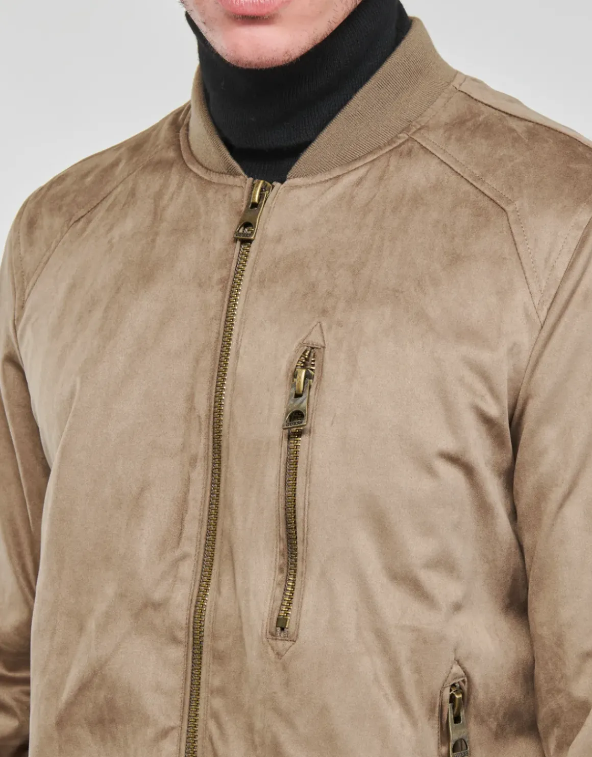 Guess - FAUX SUEDE HOODED BOMBER