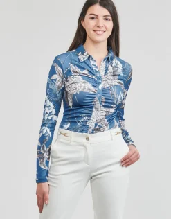 Guess - LS SHIRRED SNAP MILANA TOP