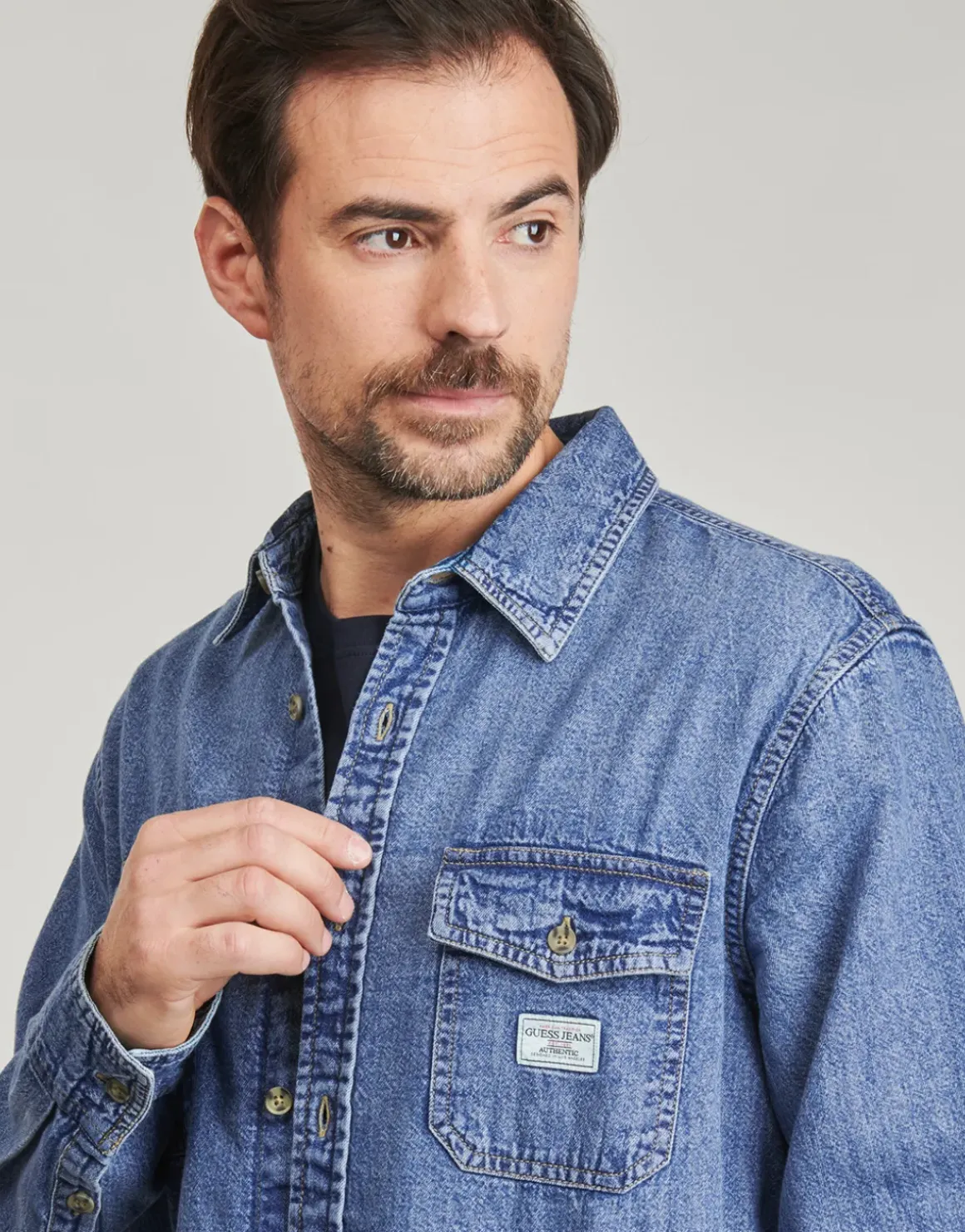 Guess - REGULAR LS DENIM SHIRT