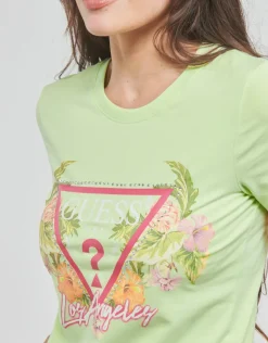Guess - SS CN TRIANGLE FLOWERS TEE