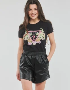 Guess - SS CN TRIANGLE FLOWERS TEE