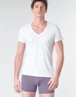Hom - SUP' COTTON TSHIRT COL V PROFOND