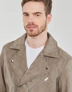 Jack & Jones - JJROCKY FAUX SUEDE BIKER JACKET