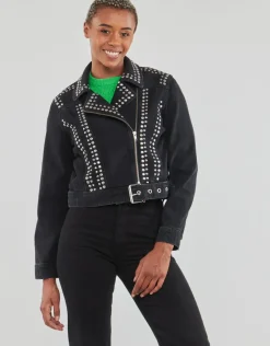Only - ONLGILLA LS STUD DNM BIKER JACKET CRO