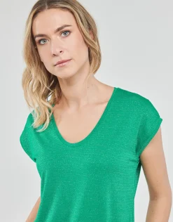 Pieces - PCBILLO TEE LUREX STRIPES