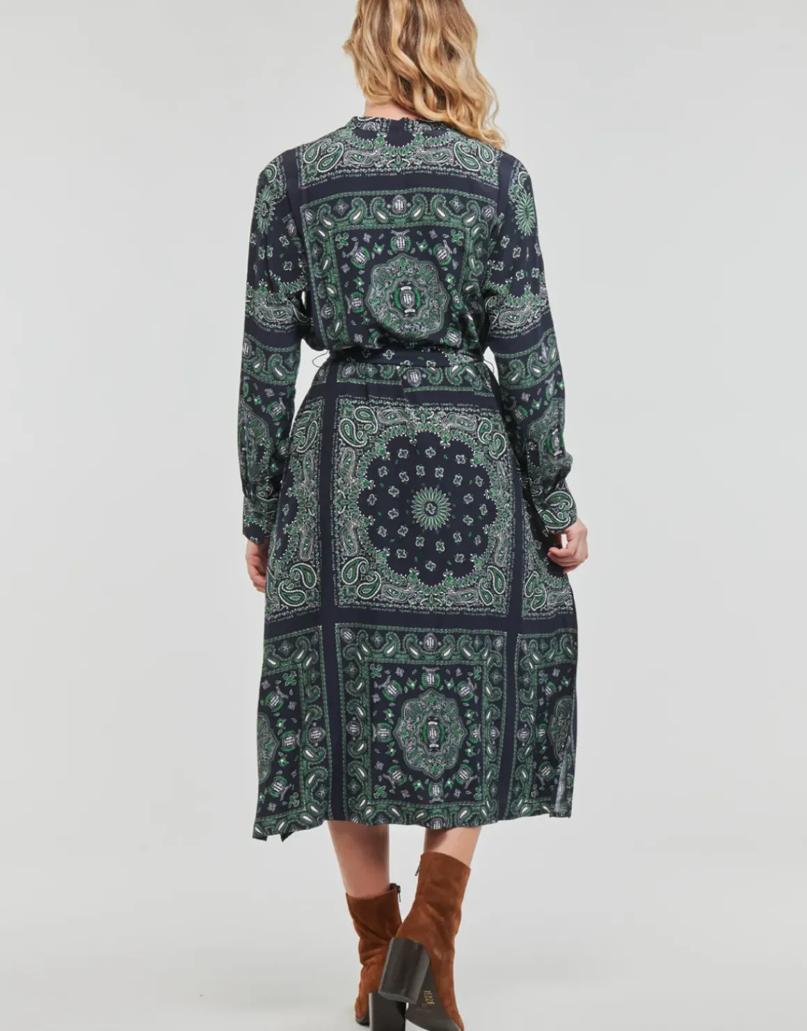 Tommy Hilfiger - BANDANA VIS MIDI SHIRT DRESS LS