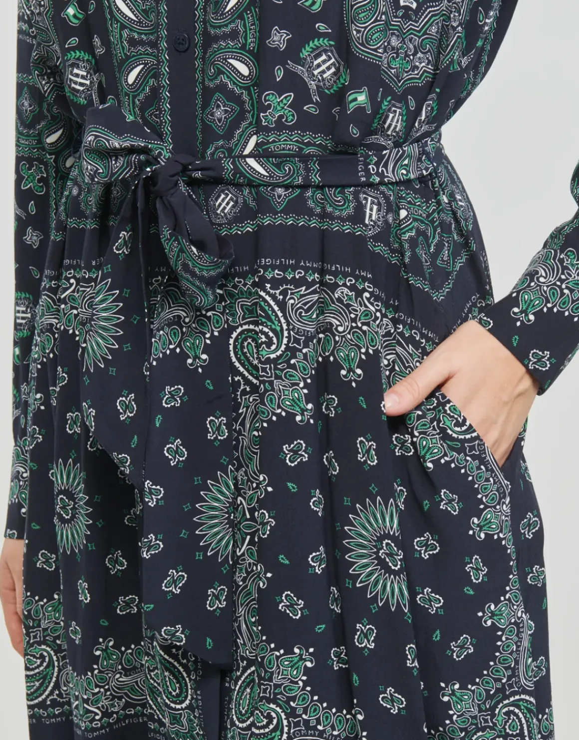 Tommy Hilfiger - BANDANA VIS MIDI SHIRT DRESS LS