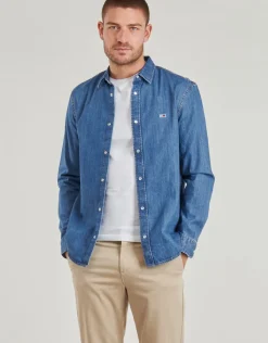 Tommy Jeans - RGLR FIT SHIRT MID BLUE