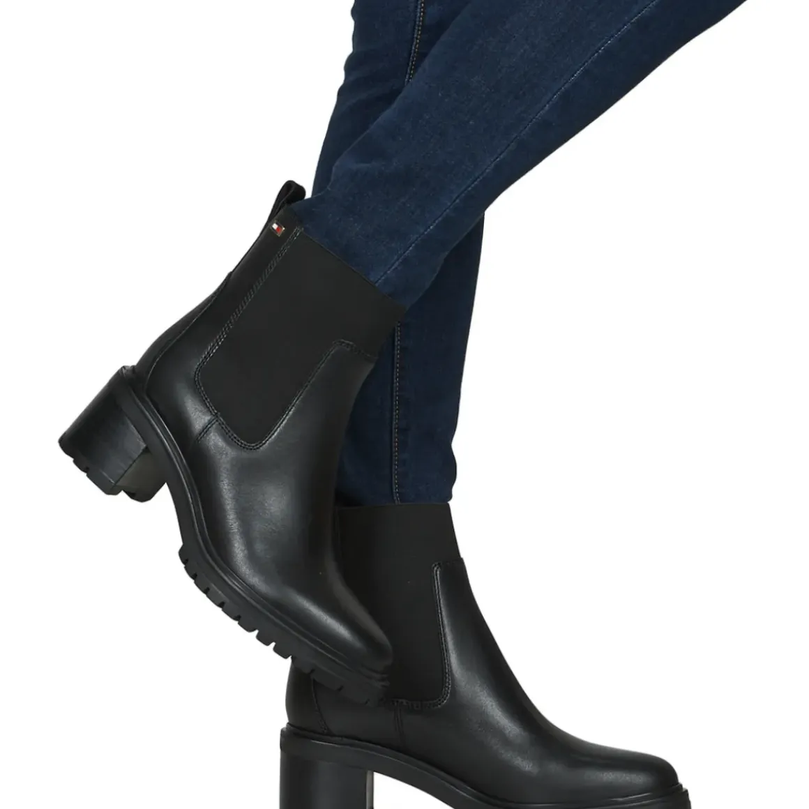 Tommy Hilfiger - FLAG MID HEEL LEATHER CHELSEA
